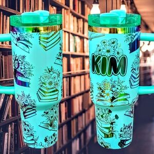 Floral Book Design Tumbler